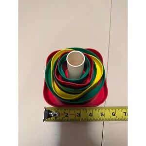 Vintage Johnson & Johnson Stacking Nesting Toy Colorful Geometric Shapes Set